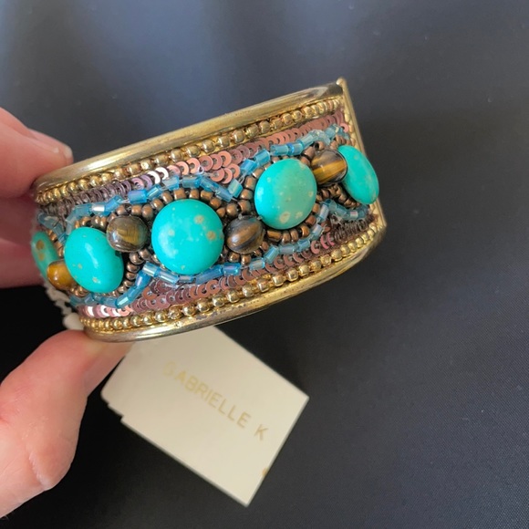 gabrielle k Jewelry - NWT bohemian bangle turquoise bracelet